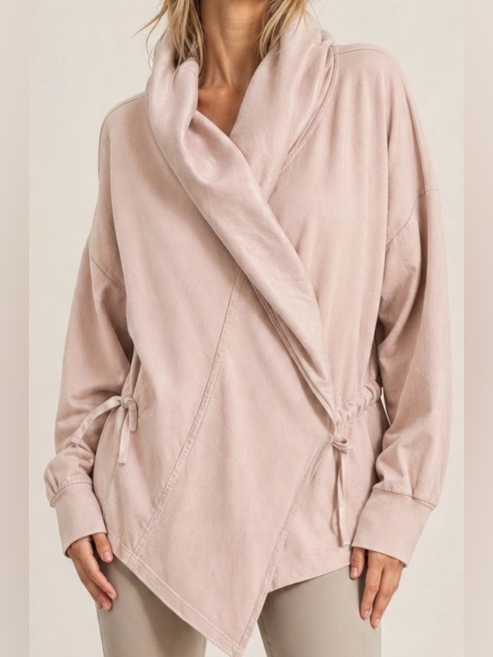 NWT - Young Fabulous & Broke Shawl Collared Jacket w Hood in Dusty Pink.